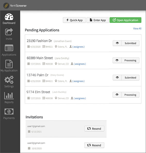 Application Only Dashboard