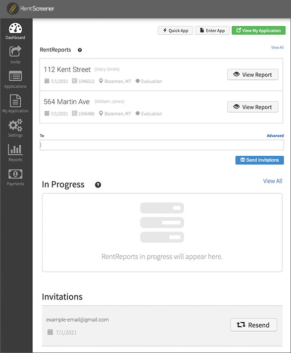 Rentgrade Pro Dashboard